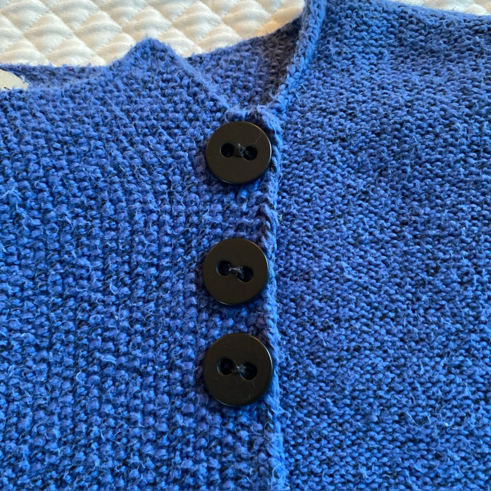 Habitat Knit Sweater Women Small Cotton  Artsy Lagenlook Textured Pocket Hi-Low - Picture 9 of 10